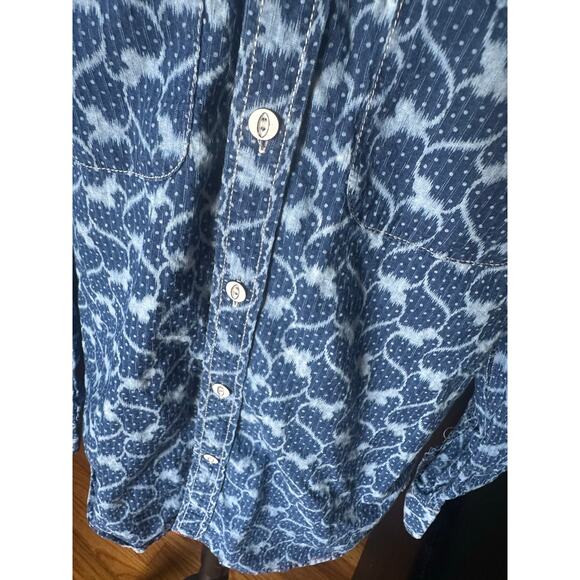 Overland Blue Pattern Button-Up Shirt – Long Sleeve – Size S - Picture 4 of 9